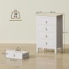 HOMCOM Bedroom Chest of Drawers, Modern 4 Drawer Dresser Cabinet with PU Leather Handles and Metal Runners for Living Room, Hallway, Entryway, White