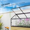 Outsunny Raised Garden Bed with Cold Frame Greenhouse, Elevated Wood Planter Box with Polycarbonate Panel and Top Vent for Vegetables, Flowers, Herbs, 120 x 60 x 103cm, Natural