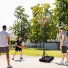 SPORTNOW Height Adjustable, Basketball Hoop and Stand with Firm Backboard and Weighted Base, Portable on Wheels, 1.8-2.1m, Yellow