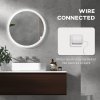 kleankin Round Bathroom Mirror with LED Lights, Wall-Mounted Dimmable Makeup Mirror with 3 Temperature Colours, Defogging Film, Memory Function, Hardwired, 60 x 60cm