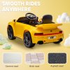 AIYAPLAY Licensed RUF CTR 2017 Electric Car for Kids, Ride On Car 12V Battery Powered Kids Electric Vehicle with Remote Control, Soft Start, MP3 Player, LED Lights, Horn, Yellow