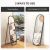 HOMCOM 40 x 160cm Full Length Mirror, Floor Standing or Leaning Against Wall Tall Mirror with Support Frame, Oval Full Body Mirror for Bedroom, Living Room, Black