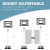 SPORTNOW Height Adjustable Basketball Hoop and Stand w/ Plastic Backboard and Weighted Base, Portable on Wheels, 2.6-3.1m, White