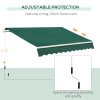 Outsunny 3 x 2m Manual Window Awning Canopy Garden Outdoor Shelter Patio Sun Shade UV Blocker Light Weight Aluminium Frame w/ Hand Crank Green