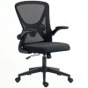 Vinsetto Ergonomic Mesh Office Chair with 90° Flip-up Armrests and Lumbar Support, Height Adjustable Computer Chair with Swivel Wheels, Black