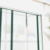 Outsunny 3 Tier Lean-to Mini Greenhouse with Reinforced Plastic Cover, Portable Indoor Outdoor Green House with 3 Roll-up Doors and 9 Wire Shelves, 151H x 215W x 46Dcm, Clear