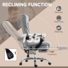 Vinsetto Massage Office Chair with 6 Point Massage and Heat, Desk Chair with Footrest, Reclining Backrest, Swivel Wheels, Adjustable Height, Grey