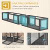 PawHut Wooden Cat Tunnel, Cat Play Tunnel 250cm Extra Long, with Eight Doors, L-Shape/Rectangle, for Cat, Rabbit, Puppy, Dark Grey
