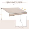 Outsunny 3 x 2m Manual Window Awning Canopy Garden Outdoor Shelter Patio Sun Shade UV Blocker Light Weight Aluminium Frame w/ Hand Crank Beige