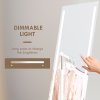HOMCOM Full Length Mirror with LED Lights, 150x40cm Floor Mirror, Free Standing, Wall Mounted or Leaning, Full Size Body Mirror with Dimmable and 3 Colour Lighting for Bedroom, 23W, White