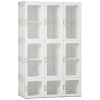 HOMCOM Portable Clothes Wardrobe for Bedroom, Foldable Clothes Organiser with Cube Storage, Hanging Rods, Magnet Doors, White