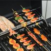 Outsunny 3+1 Burner Gas BBQ Grill, Outdoor Barbecue Trolley with Wheels, Warming Rack, Side Shelves, Cabinet, Thermometer for Garden, Party, Camping, 110L x 50W x 100Hcm, Black