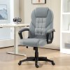 HOMCOM Executive Office Chair, PU Leather High Back Desk Chair, Swivel Computer Chair with Adjustable Height and Tilt Function, Grey
