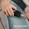 HOMCOM Power Lift Recliner Chair for Elderly, Velvet Fabric Electric Riser and Recliner Armchair for Living Room with Remote Control, USB Port and 2 Side Pockets, Dark Grey