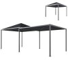 Outsunny 3 x 3 or 3x 6m Garden Gazebo with Extendable Awning and Wheels, UPF30+ Outdoor Metal Gazebo Canopy Shelter for BBQ, Event, Party