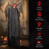 HOMCOM 195cm Winged Grim Reaper Outdoor Halloween Decoration, Halloween Animatronic with Sound Activated, Light Up Eyes, Sound Effects, Animated Prop for Haunted House