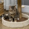 PawHut Cat Tree, 44cm Cat Tower, Cat Tree for Indoor Cats, with Sisal Cat Scratching Post, Platforms, Toy Ball - Brown