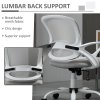 Vinsetto Office Chair, Ergonomic Computer Desk Chair, Swivel Work Task Mesh Chair with Lumbar Back Support, Adjustable Height, for Home Office Study, Grey