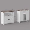 kleankin Bathroom Sink Cabinet, Under Sink Storage Cabinet with Double Doors and Shelves, White
