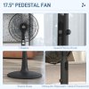 HOMCOM Quiet Pedestal Fan, 17.5 Inch Standing Fan with 28 Speeds, 3 Modes, 75 Degree Oscillation, 12-Hour Timer, Adjustable Height, Mosquito Repellent Function for Bedroom, Home Office, Black