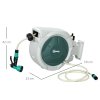 Outsunny Retractable Hose Reel Wall Mounted, 30+2m Garden Hose Pipe Reel with Lock, Auto Rewind, 7 in 1 Spray Nozzle, Includes Wall Fixings, 180?? Swivel, Outdoor Watering, Grey