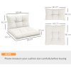 Outsunny 2pc Outdoor Seat Cushions Back Cushions, 60 x 60 x 10cm Water Repellent Seat Pads for Garden Patio Kitchen Office Chairs, White