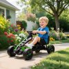 AIYAPLAY Pedal Go Kart, Ride on Racer with Freewheel System, Brake, Non-Slip EVA Wheels, Metal Frame, Go Kart for Kids Ages 3-6 Years, Green