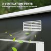 Outsunny 7 x 4ft Outdoor Storage Shed with Foundation Kit, Lean to Metal Garden Shed for Log, Rubbish Bin, Tool, Lawnmower, Bike, Patio and Lawn Use, Black