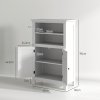 HOMCOM Modern Bathroom Storage Cabinet, Freestanding Bathroom Cabinet with Open Shelves, a Cupboard with Doors and Adjustable Shelves, White