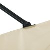 Outsunny 2.5 x 2.5m Patio Offset Parasol Umbrella Cantilever Hanging Aluminium Sun Shade Canopy Shelter 360 Rotation with Crank Handle and Cross Base, Cream White