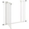 PawHut Dog Gate Stair Gate Pressure Fit Pets Barrier Auto Close for Doorway Hallway, 74-87cm Wide Adjustable, White