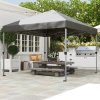 Outsunny 3 x 3(m) Pop Up Gazebo, 1 Person Easay Setup Marquee Party Tent with 1-Button Push, Adjustable Straight Legs, Wheeled Bag, Stakes, Ropes, Sandbags, Instant Shelter, Grey
