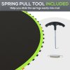 SPORTNOW Trampoline Replacement Mat with Eight Rows of Stitching, Spring Pull Tool, 72 V-Hooks, for 12ft Trampoline, Using 14cm Springs, Trampoline Jumping Mat, Green