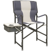 Outsunny Aluminium Directors Chair, Folding Camping Chair for Adults with Side Table, Cup Holder, Cooler Bag and Pocket, Up to 120 kg, Grey