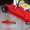 HOMCOM Hydraulic Low Profile Jack, Heavy Duty Steel Racing Car Jack Kit, Floor Jack with 2.5 Ton Capacity, 8-38cm Lifting Range, Red