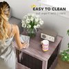 PawHut Dog Crate Furniture End Table, Pet Kennel for Small Dogs with Magnetic Door Indoor Animal Cage, Grey, 60 x 55 x 70 cm, Purple