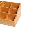 HOMCOM Desk Organiser Holder, Bamboo Multi-Function Storage Caddy with 7 Storage Compartments and 2 Drawers for Home Office Stationary Supplies