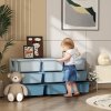 HOMCOM Kids Storage Units with 9 Drawers 3 Tier Chest Vertical Dresser Tower Toy Organiser for Nursery Playroom Kindergarten Blue