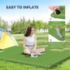 Outsunny 2 Person Camping Inflating Sleeping Mat Inflatable Mattress Ultralight Folding Bed Portable Air Bed for Outdoor Backpacking Hiking Travel - Green
