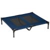 PawHut Raised Dog Bed Cat Elevated Lifted Puppy Pet Elevated Cot Portable Camping Basket - Blue (Large)