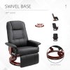 HOMCOM Manual Recliner Chair Armchair Sofa with Faux Leather Upholstered Wooden Base for Living Room Bedroom, Black
