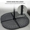 Outsunny 2.5M Garden Cantilever Parasol, Offset Roma Patio Umbrella Hanging Sun Shade Canopy Shelter with 360 Rotation and Cross Base, Beige
