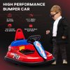 HOMCOM Kids Bumper Car 360° Rotation Spin Waltzer Car 6V Electric Ride On Car with 2 Speeds, Music, Lights for 18-48 Months - Red