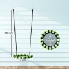 AIYAPLAY Kids Nest Swing Seat, Hanging Set with Height Adjustable Ropes for Kids, 60cm Diameter Round Saucer Swing Chair for Outdoor, Garden, Black/Green