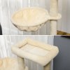 PawHut Cat Tree with Litter Box Enclosure, 2-in-1 Cat Tower for Indoor Cats with Cat House, Scratching Post, Hammock, Cushion, Rustic Brown