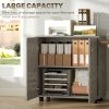 Vinsetto Filing Cabinet with Locking Doors & Shelves, 2-Tier Lockable Storage Cabinet with 2 Keys for Home Office, 80W x 40D x 80H cm, Grey
