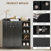 HOMCOM Shoe Storage Cabinet Two Doors w/ Adjustable 4 Shelves Cupboard Footwear Rack Stand Organiser Hallway 