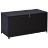 Outsunny 284 L Rattan Garden Storage Box, Outdoor Garden Storage Box with Gas Lift and Lockable Lid, Outdoor Wicker Rattan Chest Container for Garden Tools, 118 x 54 x 59 cm, Dark Brown