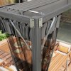 Outsunny 3 x 3 m Pergola with Retractable Roof Canopy and Netting Sidewalls, Aluminium Frame Garden Gazebo Outdoor Sun Shade Shelter for Grill, Patio, Deck, Dark Grey