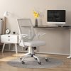 Vinsetto Mesh Office Chair with Flip-up Armrest, Swivel Computer Chair with Lumbar Support, Adjustable Height, Tilt Function for Home/Office, White